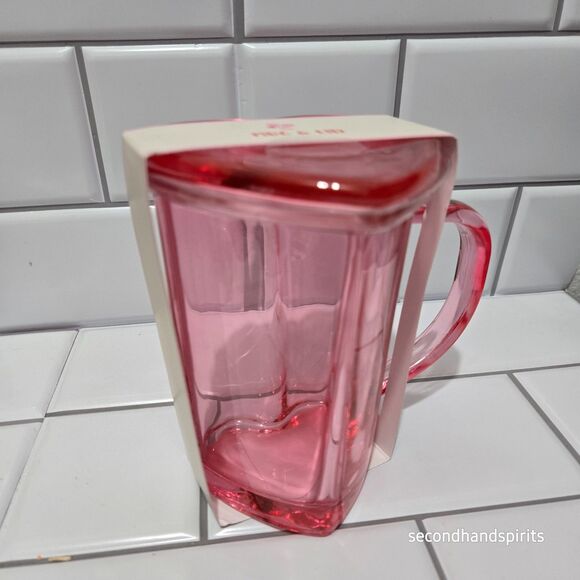 Target Bullseye Playground Valentines Glass Heart Shaped Mug With Lid Clear Red - Picture 11 of 14